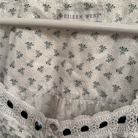 Eileen West Ballet Night Gown Long Sleeve 100% Cotton, Lace with velvet ribbon - Picture 14 of 15